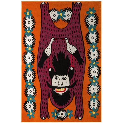 Lisovyk-Fizkulturnyk Rug (Maria Prymachenko, 1980)