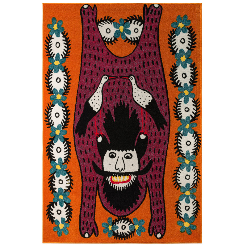 Lisovyk-Fizkulturnyk Rug (Maria Prymachenko, 1980)